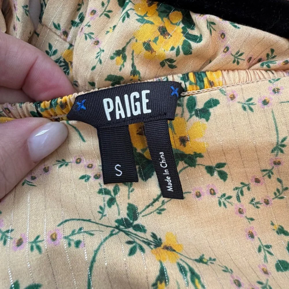 Revolve Paige Tamika Yellow Floral Tie Strap Midi Dress Size Small - Picture 4 of 15
